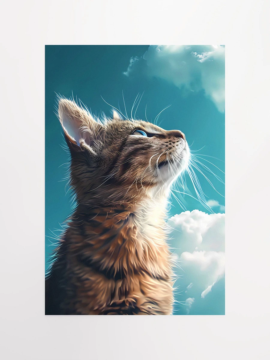 Upward Gaze: Ginger Cat Contemplating the Vast Sky Art Print Matte Poster product image (2)