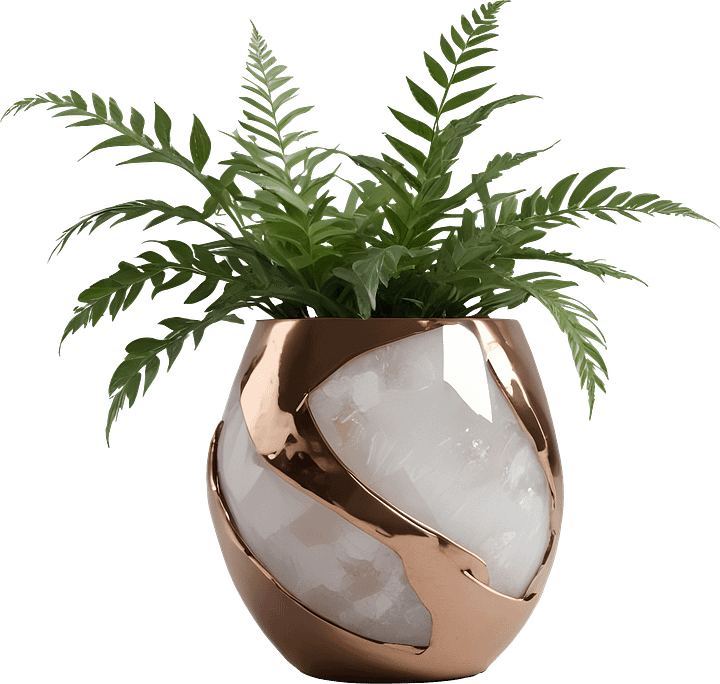 Glamour Organique – vase quart & bronze, PNG product image (1)