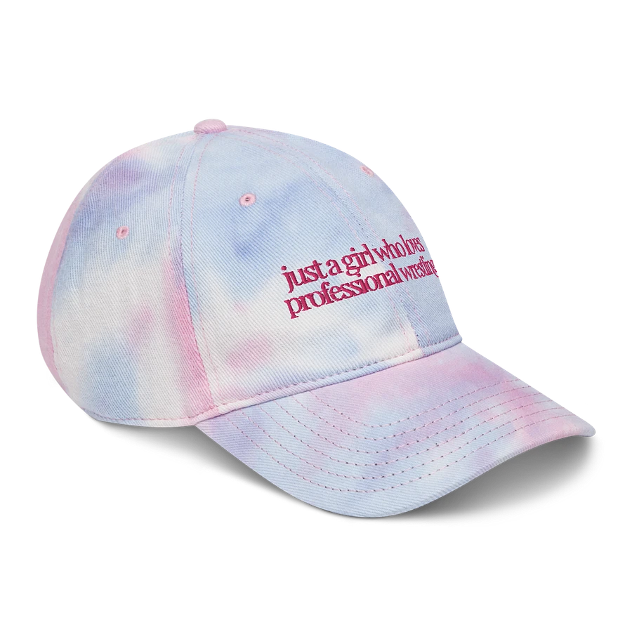 Just A (Wrestling) Girl Embroidered Tie Dye Dad Hat - Pink Font product image (11)