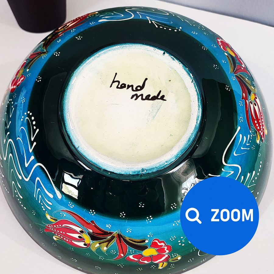 Handmade bowl (Green), Turkish decor — handmade pottery, handmade ceramic, home decor, handmade gift, Turkish ceramic product image (3)