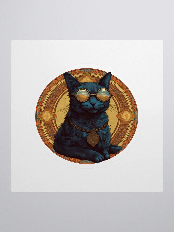 Mandala Cat Reflection Sticker product image (1)