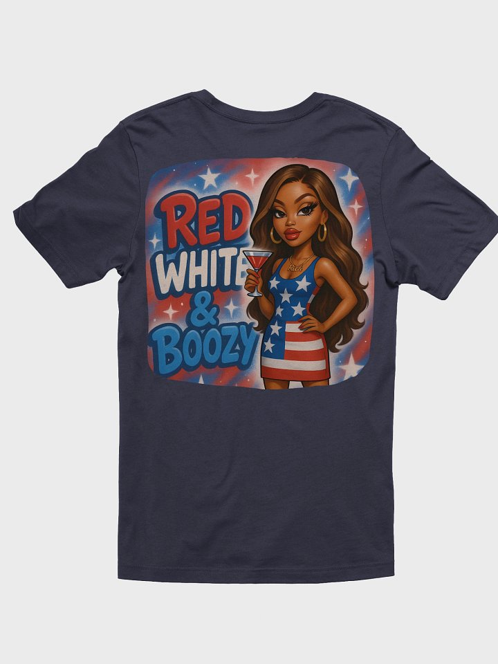 Patriotic Cocktail Party Tee Red White & Boozy product image (4)