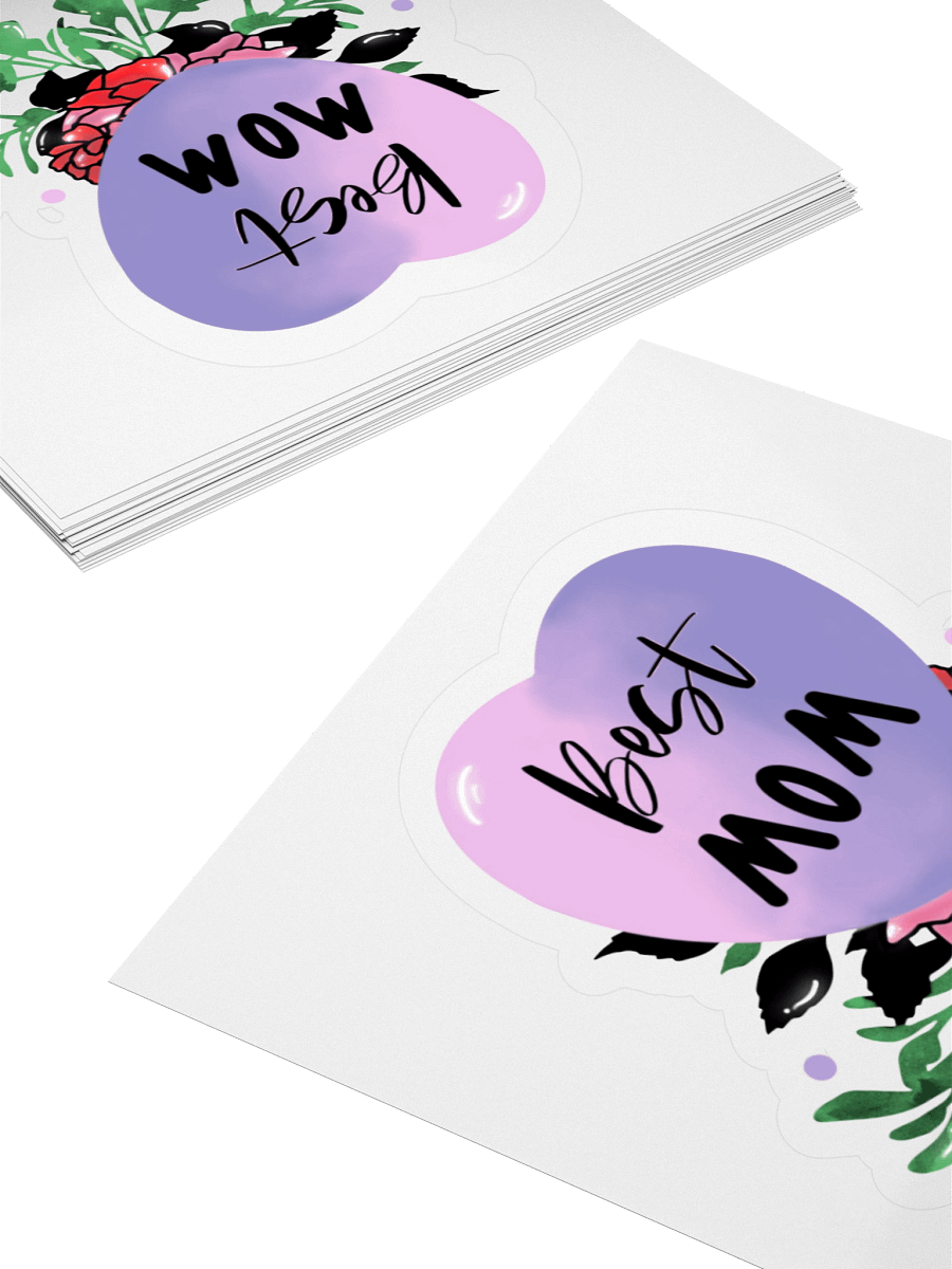 Best Mom Floral Heart Sticker product image (4)
