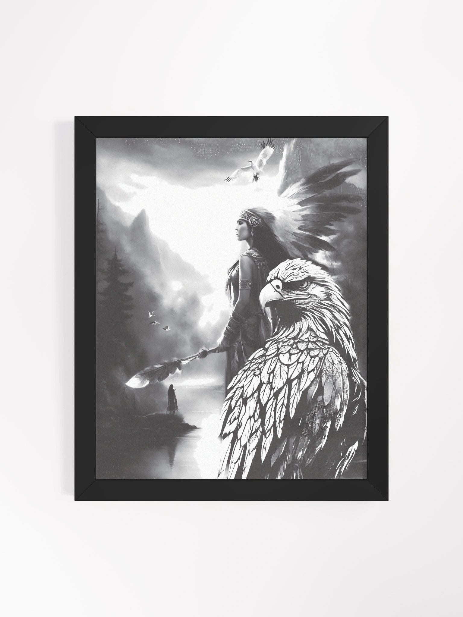 Spirit of the Eagle – Native Warrior Art Print 11x14 product image (1)