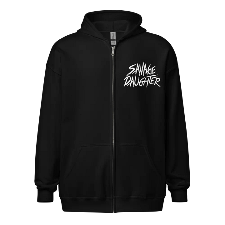 Savage Daughter Heavy Zip Hoodie (white print) product image (2)