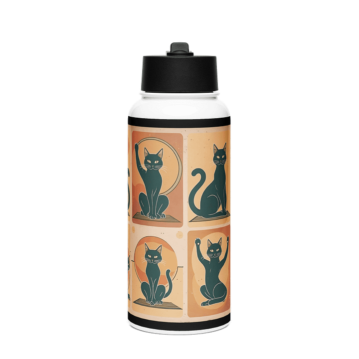 Black Cat Yoga Stainless Steel Bottle product image (1)