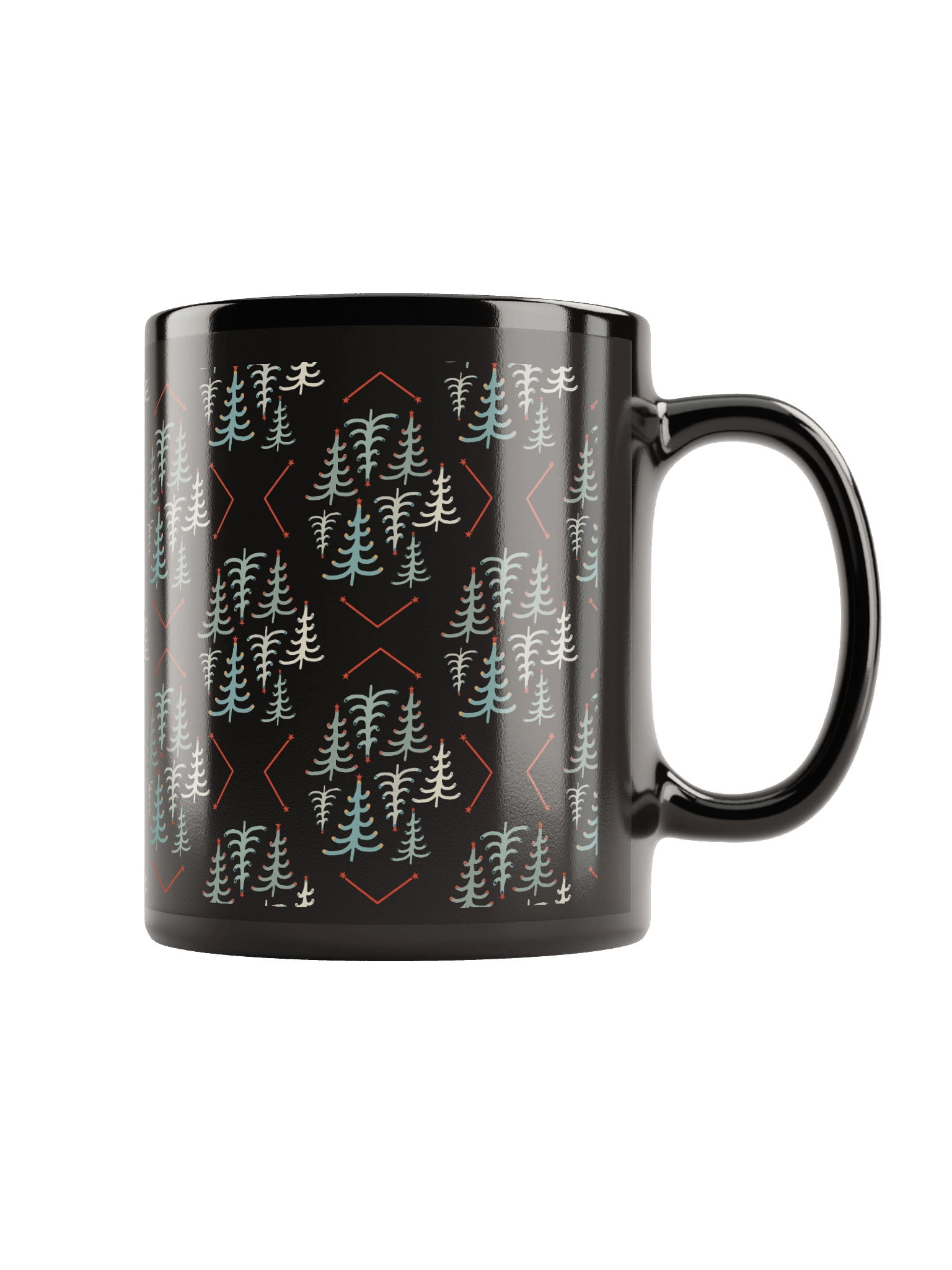 Christmas Nordic Sparkle Minimalist Tree Black Mug product image (3)