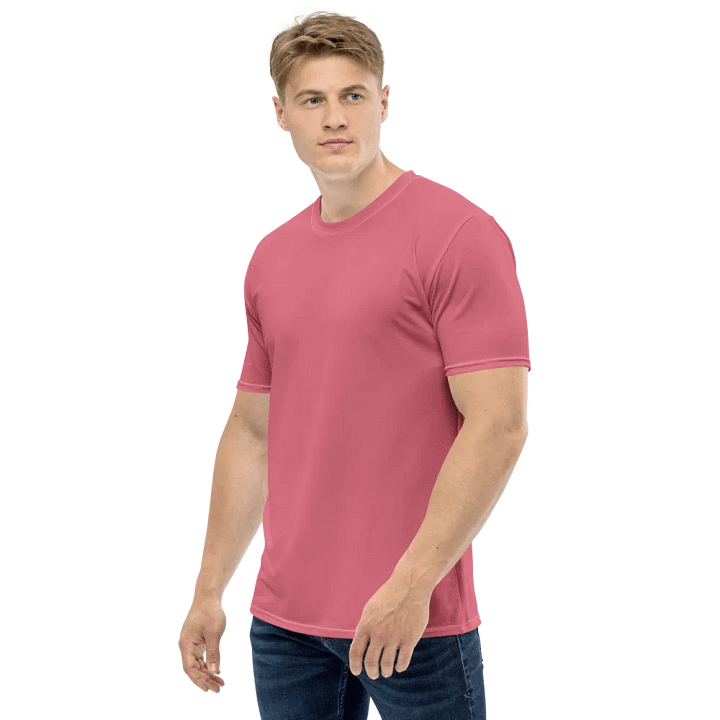 Plain Muted Rosy Pink Light Summer Men's Crewneck Polyester Heavyweight Premium T-Shirt by Treasure Pie product image (2)