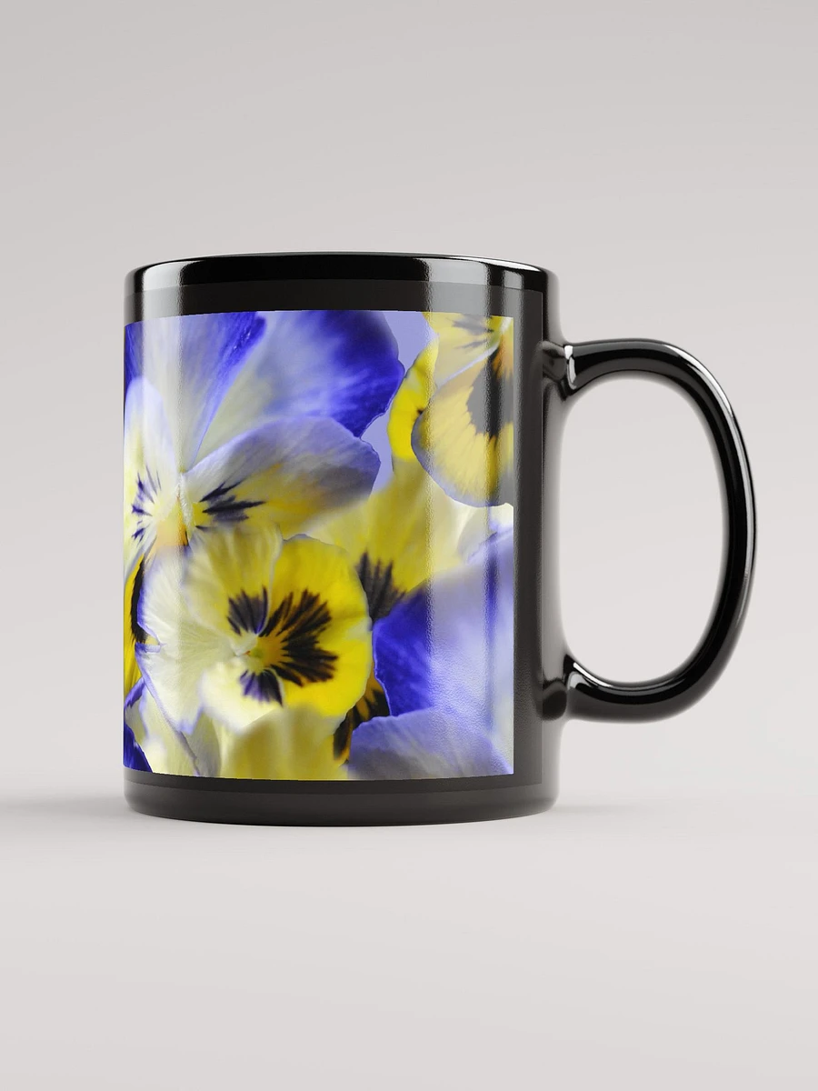 Blue and Yellow Pansies Black Coffee Mug product image (1)
