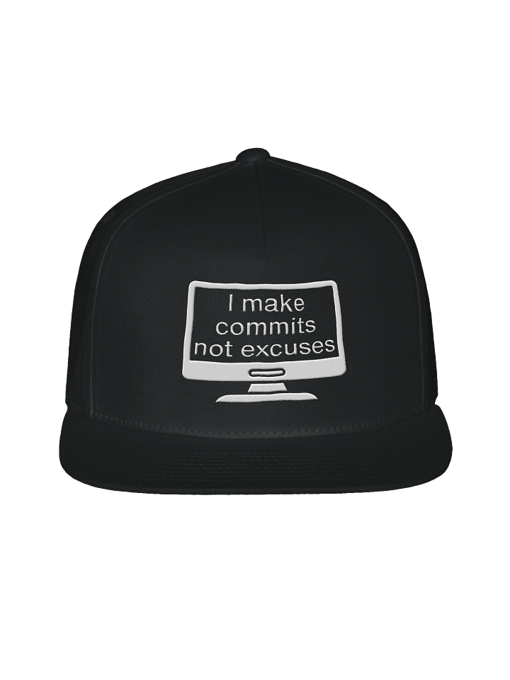 “I Make Commits, Not Excuses.” Snapback Hat – Dev Discipline Edition product image (1)