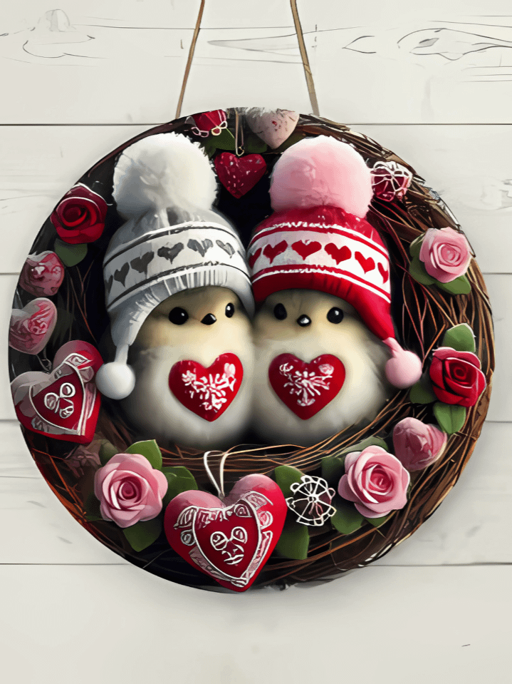 Love Baby Cardinals Valentine Door Hanger Sublimation Design – high-quality 300 DPI PNG digital download product image (1)