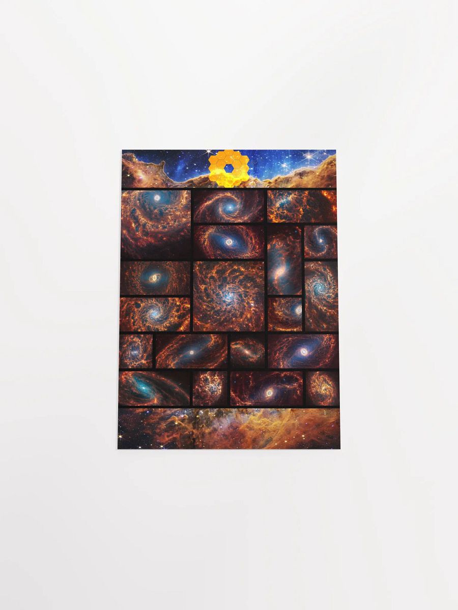 19 Spiral Galaxies + Cosmic Cliffs, Carina Nebula (James Webb/JWST) — space poster product image (20)