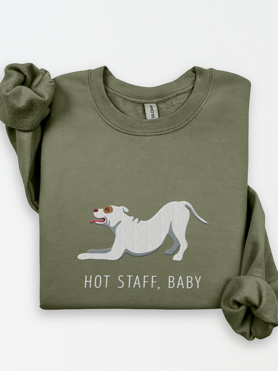 Hot Staff, Baby Sweatshirt (Embroidered) of a Staffordshire Terrier(White) product image (1)