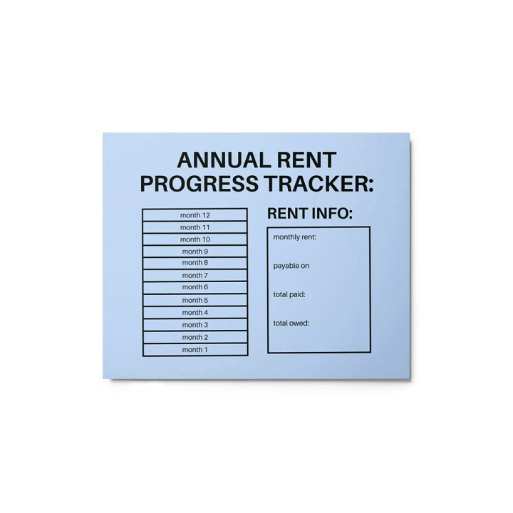 ANNUAL RENT TRACKER (black design 3) product image (1)