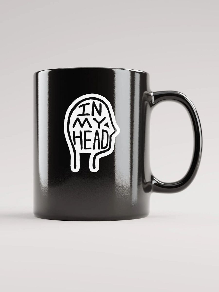 In My Head glossy black mug (bubble design) product image (6)