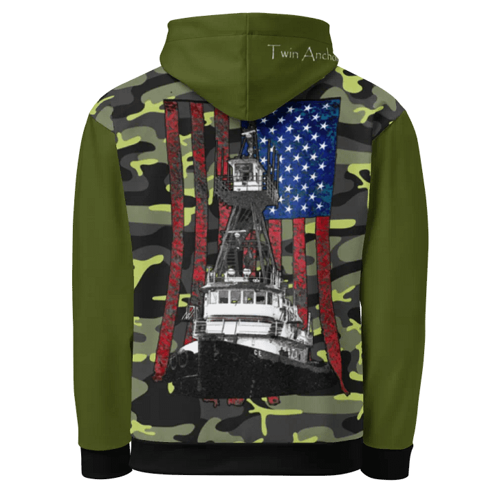 Green & Camouflage Tug CE & CE Flage Hoodie product image (1)
