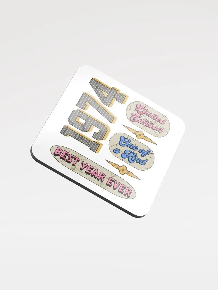 Limited Edition 1974 Vintage Worn Text Cork Coasters product image (1)