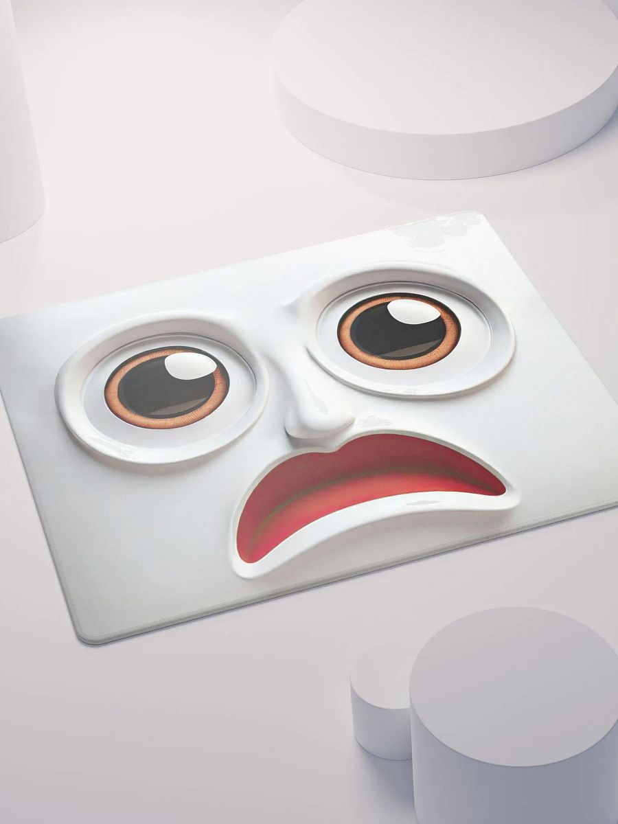 Whimsical Surprised Face Mouse Pad: Add Playfulness to Your Workspace! product image (4)