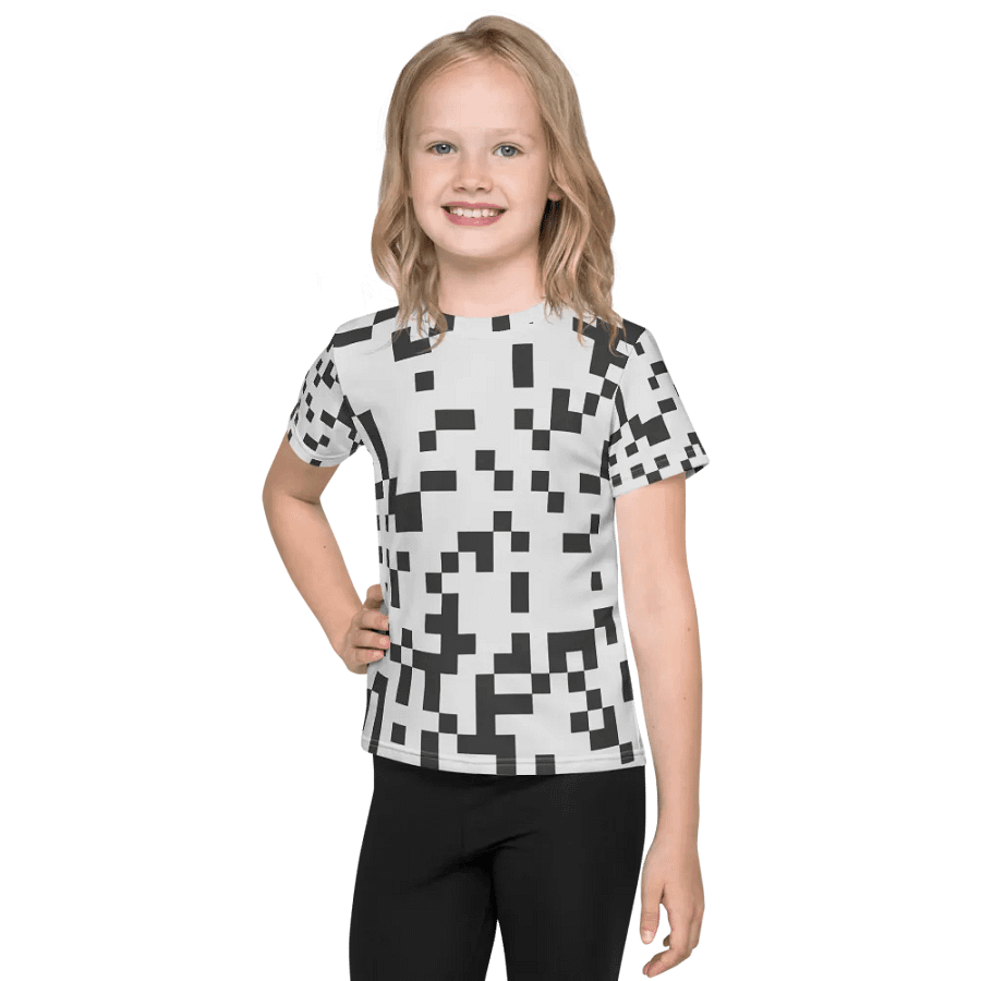 Pixelated Monochrome Madness Kids T-Shirt product image (1)