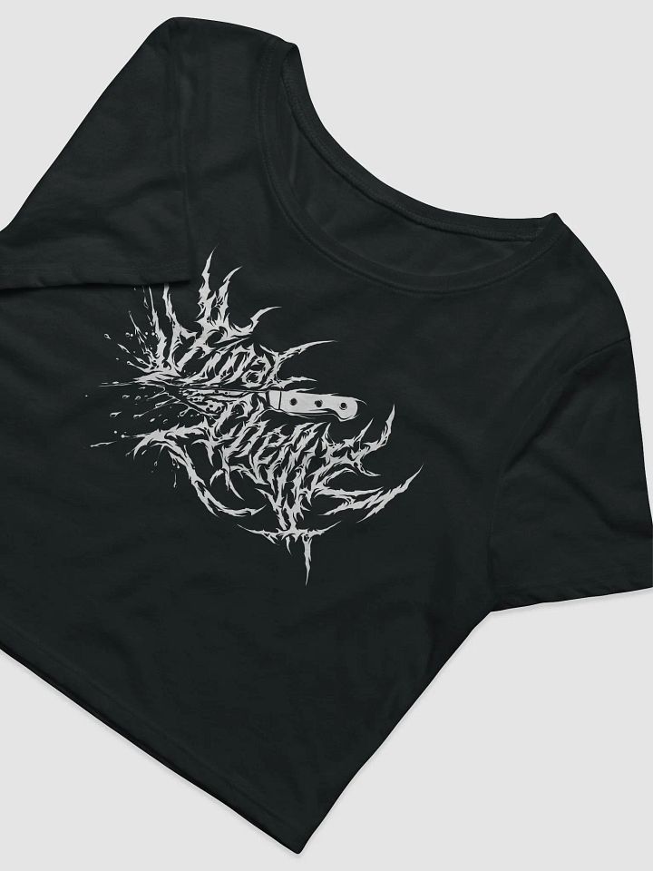 Metal Logo White Womens Printed Crop Top product image (2)