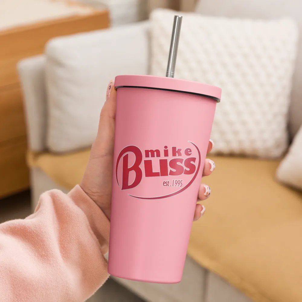 Dr. Bliss insulated stainless steel tumbler + straw product image (4)