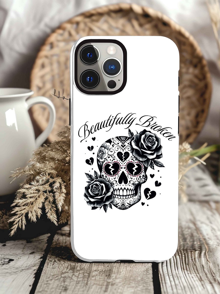 Beautifully Broken Sugar Skull PNG SVG Bundle, Mental Health Awareness Skull Design, I Am Not Okay Digital Download, Sublimation Clipart product image (7)
