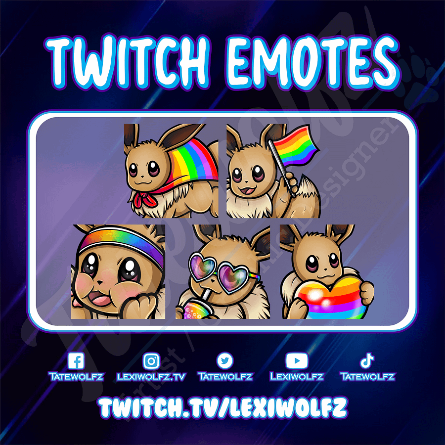Twitch Emotes: Pokemon Eevee PRIDE product image (1)
