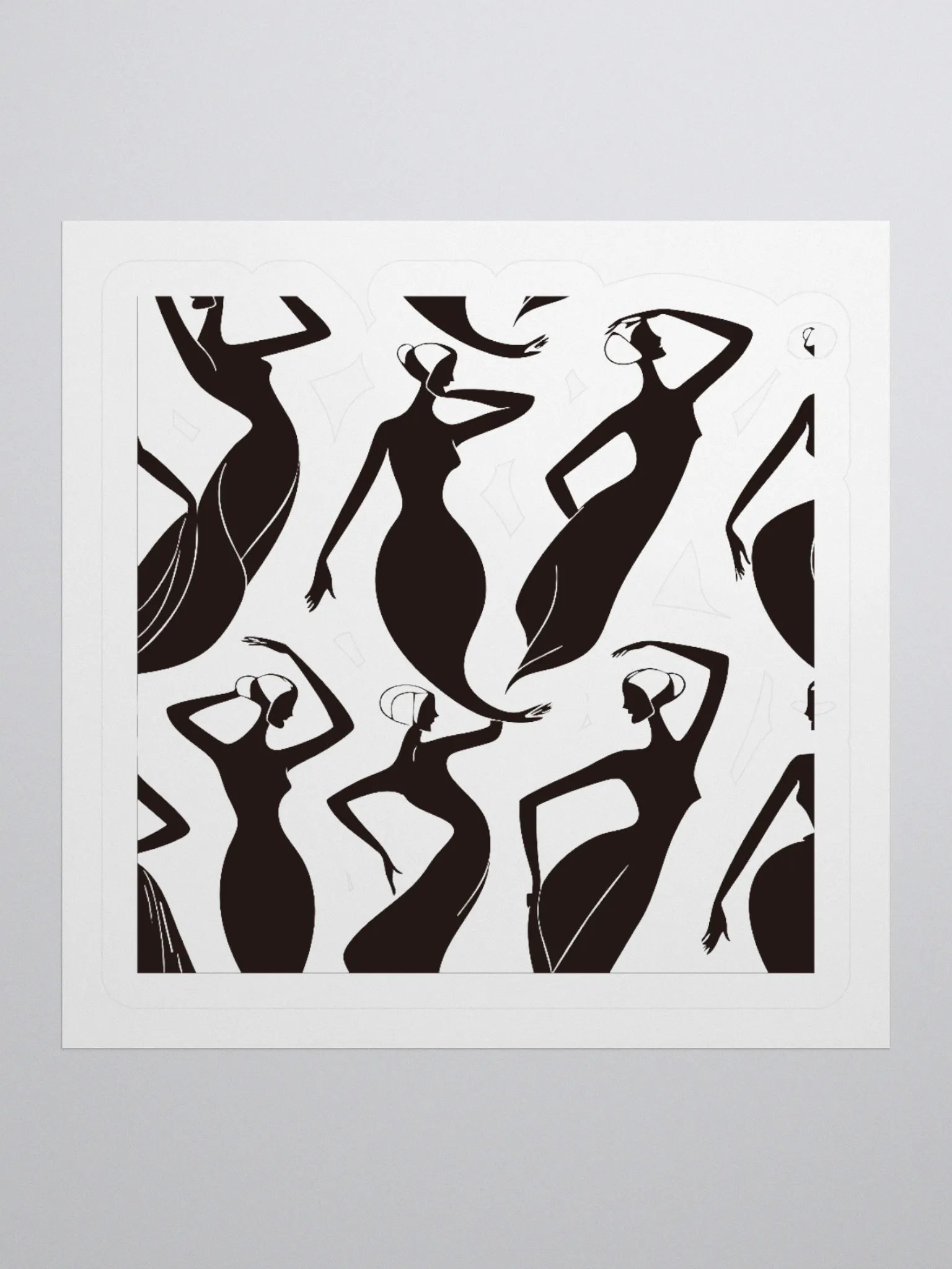 Abstract Female Silhouettes Kiss Cut Stickers product image (2)