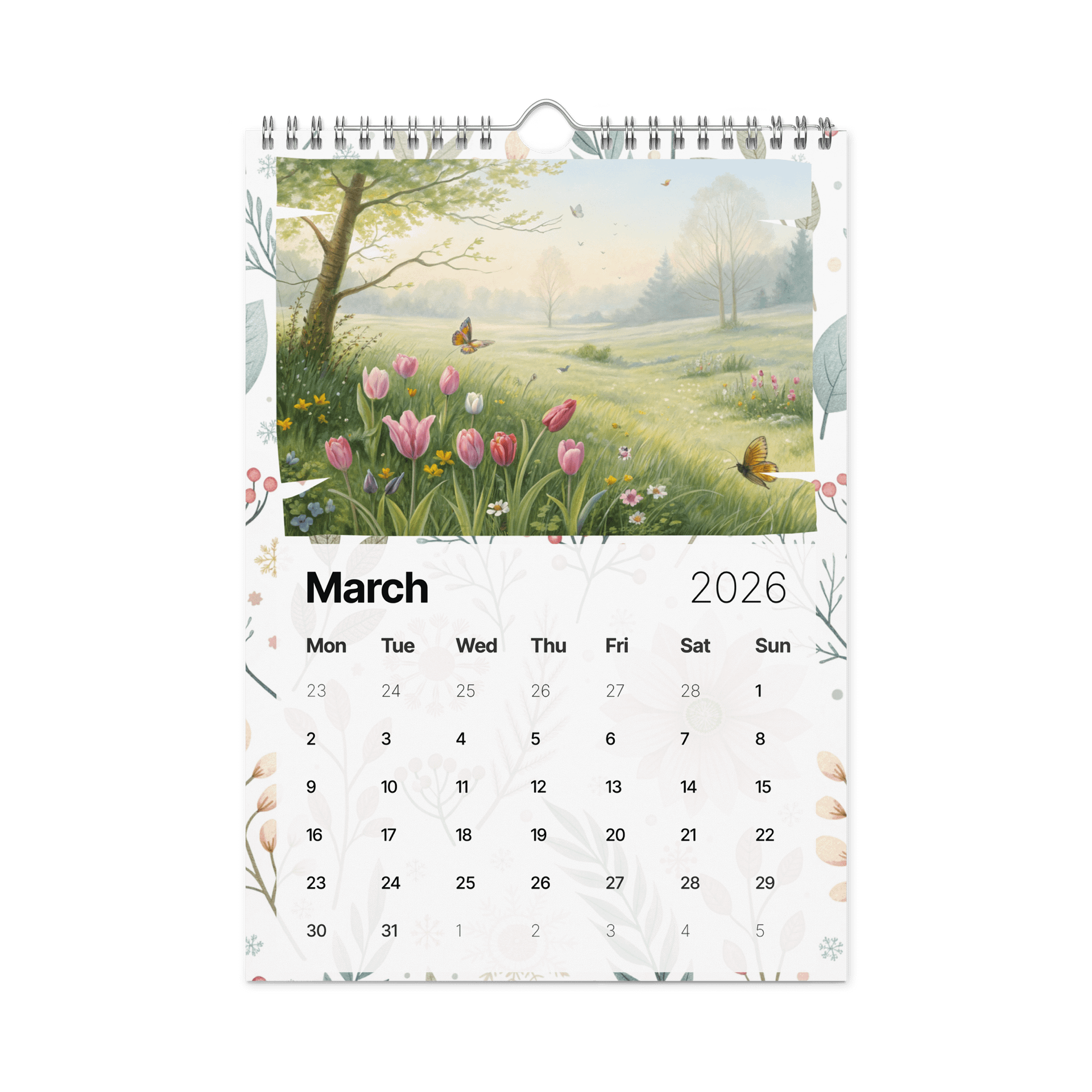 Watercolor Seasonal Scenes Wall Calendar 2026 – A Year of Serene Nature Art in Soft Pastel Watercolors product image (9)