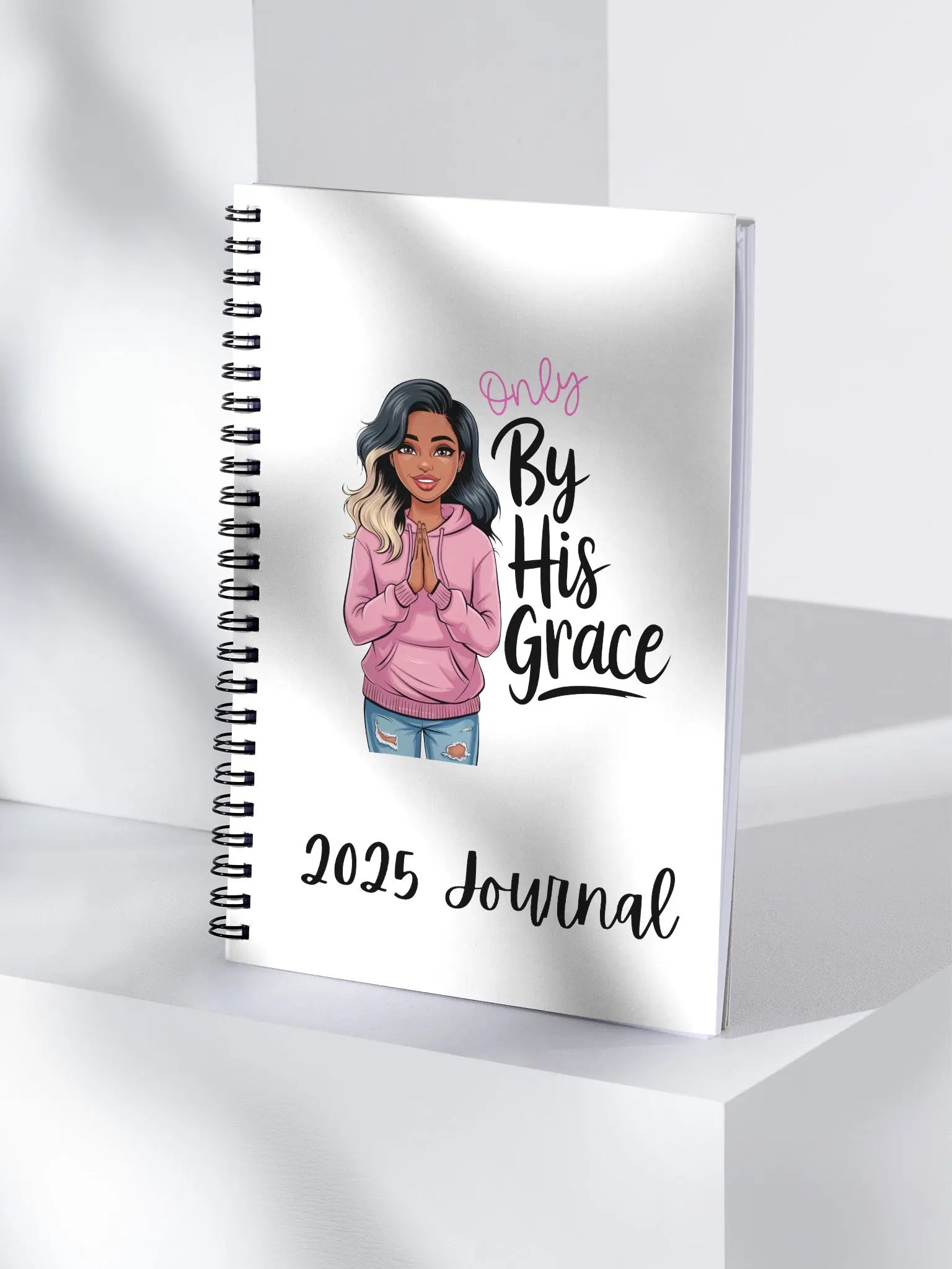 Only By His Grace Christian Journal | Inspirational 2025 Journal or planner | Faith-Based Dotted Notebook product image (4)