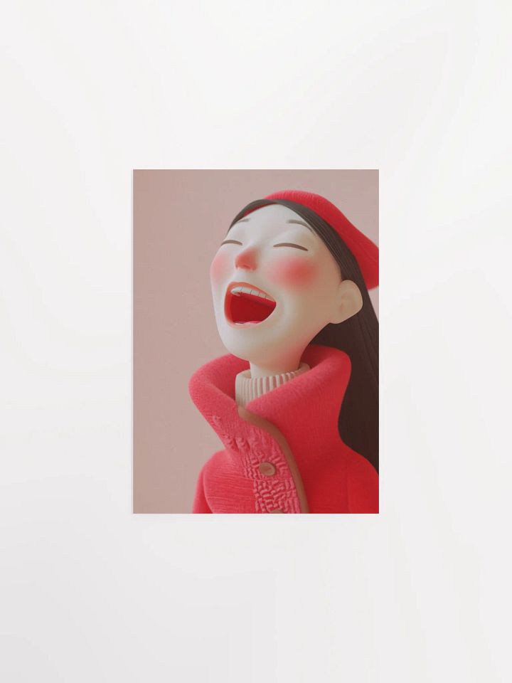 Joyful Laughter Red Beret Poster product image (1)