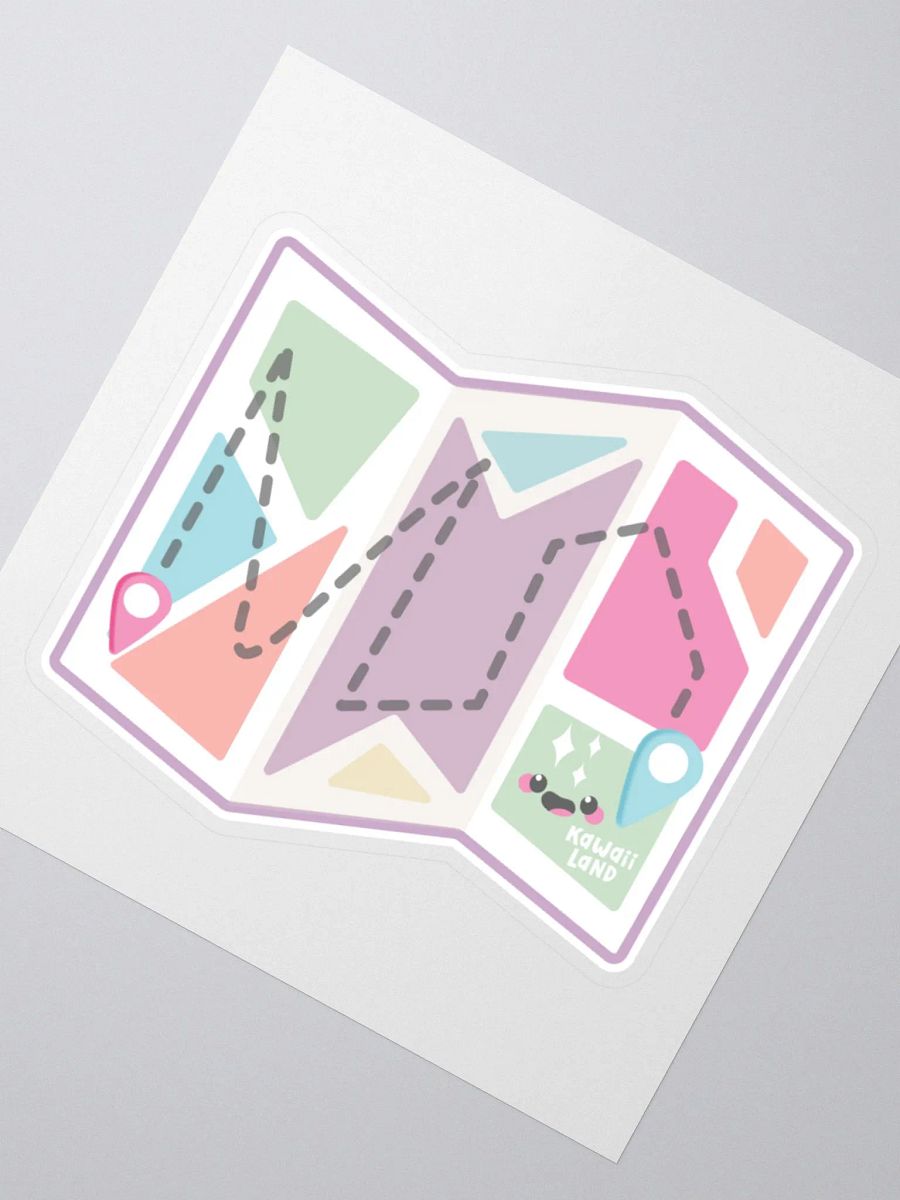 Cute Kawaii Land Map Kiss Cut Sticker product image (3)