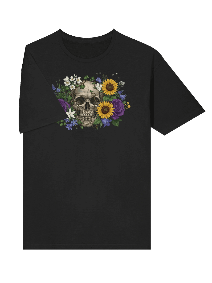 Memento Mori Floral Skull T-Shirt product image (6)