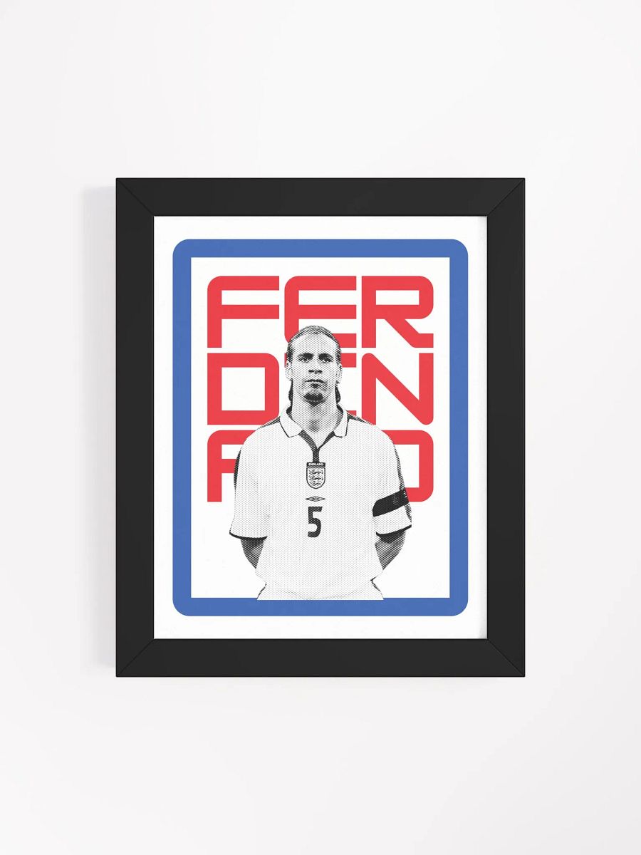 Rio Ferdinand BW England Name Art Framed Print product image (3)