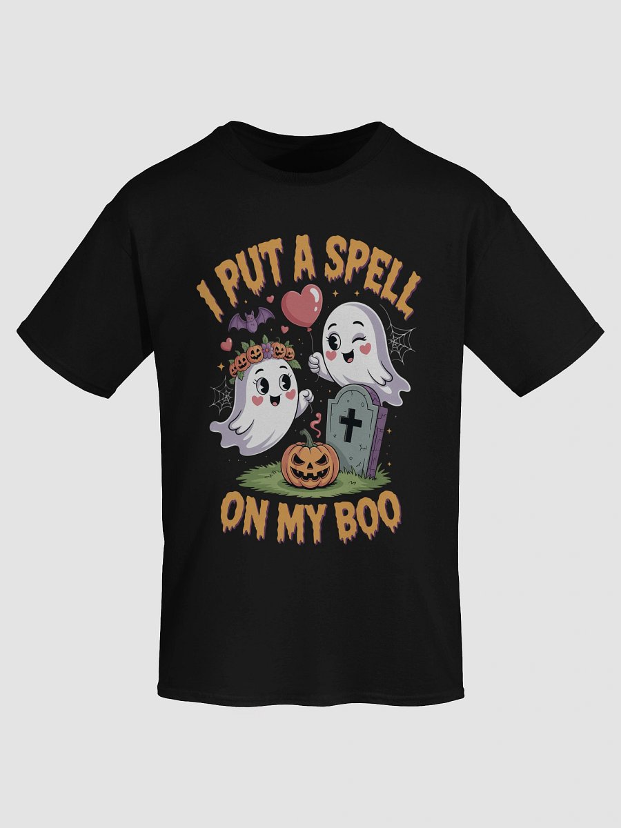 I Put A Spell On My Boo Funny Halloween Couple's T-Shirt | Spooky Cute Ghost & Pumpkin Tee product image (7)