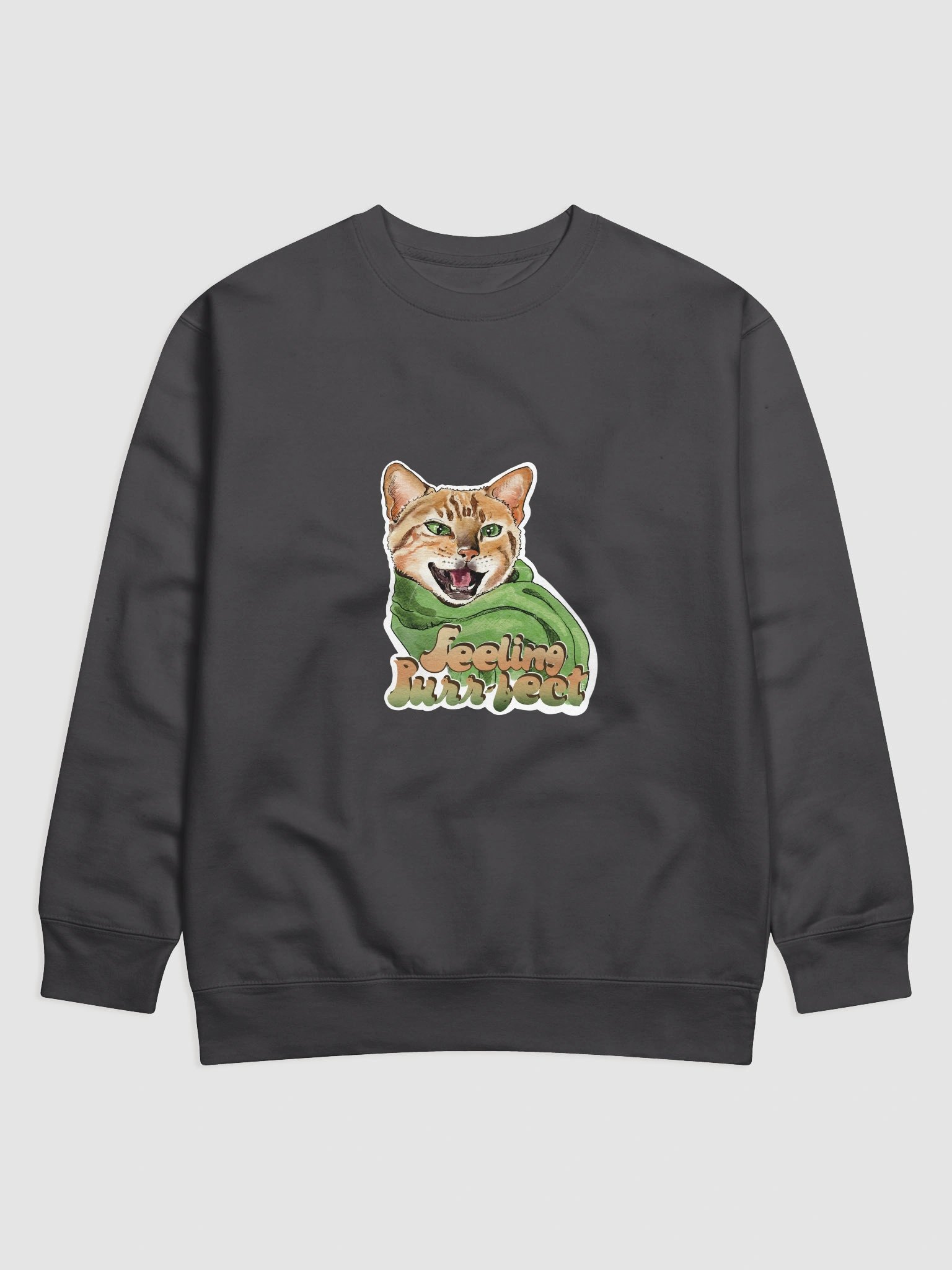 Feeling Purr-fect Cat with a scarf Sweatshirt All colors - Large Print product image (85)