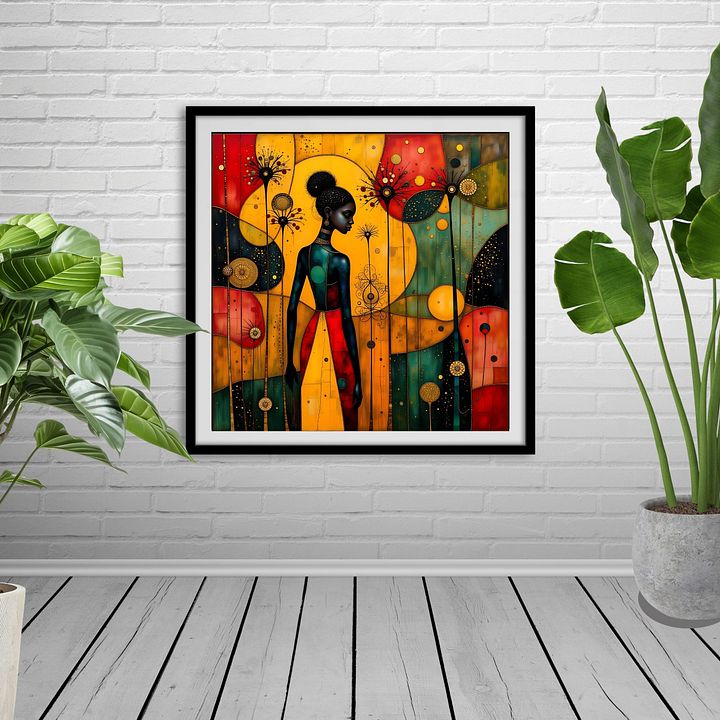 Goals Grace Growth Gratitude Beautiful Black Woman Illustration Printable Art product image (2)