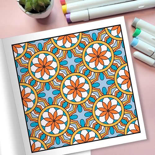 🎨 Mesmerizing Patterns for Relaxation ✨

This geometric beauty is straight out of my Relaxing Patterns coloring book! 🌸🖌️ Col...