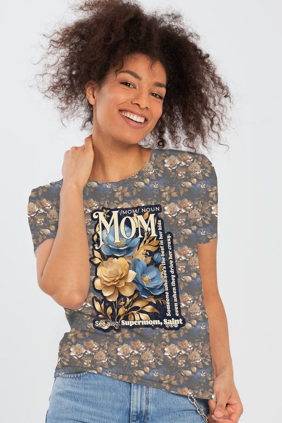 Funny Mom Floral All Over Print T-shirt product image (2)