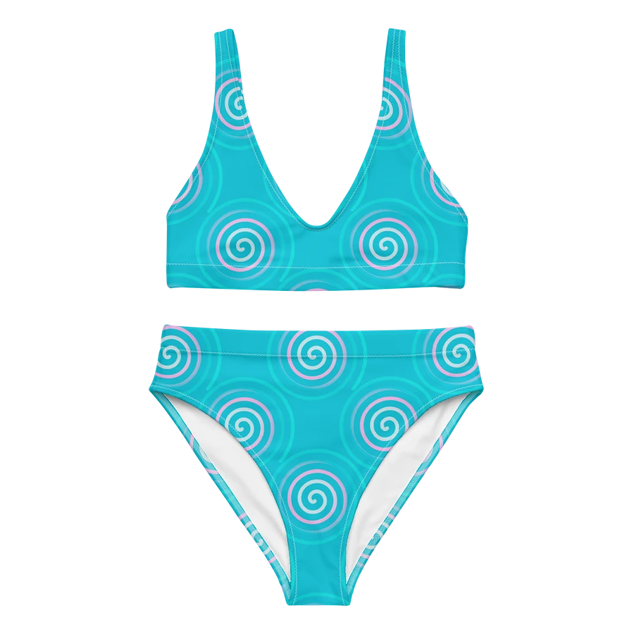 Beautiful Minimalist Ocean Swirl Pattern High Waisted Bikini product image (10)