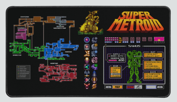 Map & Samus Desk Mat (12 x 22) product image (1)