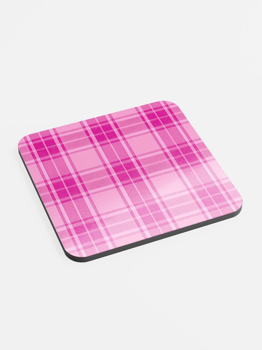 Pink Plaid Cork Coaster product image (2)
