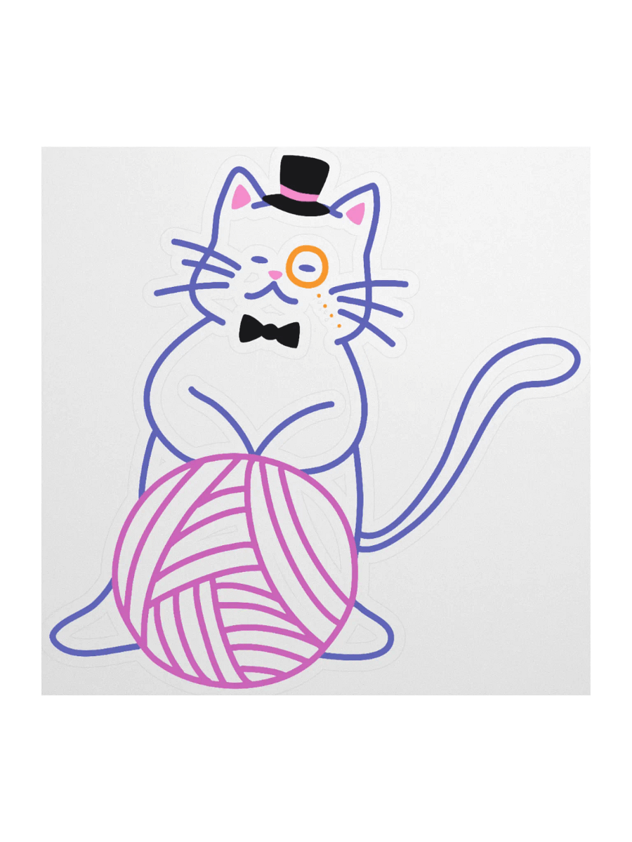 Dapper Cat Monocle Sticker product image (1)