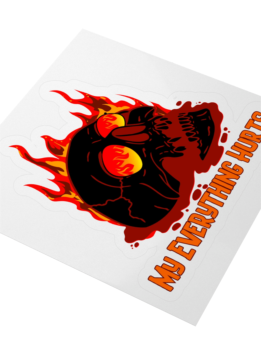 Small My Everything Hurts! Red Skull Sticker product image (4)