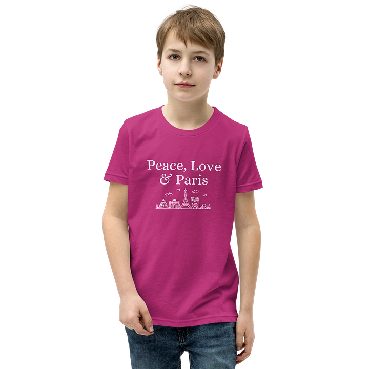 Peace, Love and Paris with Monuments Youth T-Shirt product image (8)