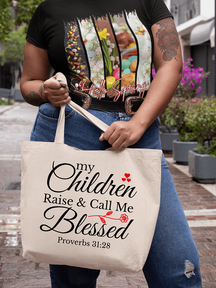 Blessed Mama Eco Tote Bag. product image (1)