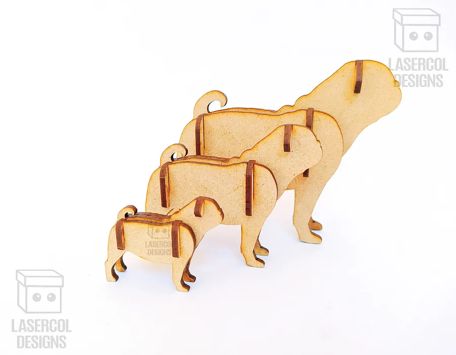 Dogs 3d Puzzle (3 Sizes) Set 3 - Laser Cut Files product image (7)