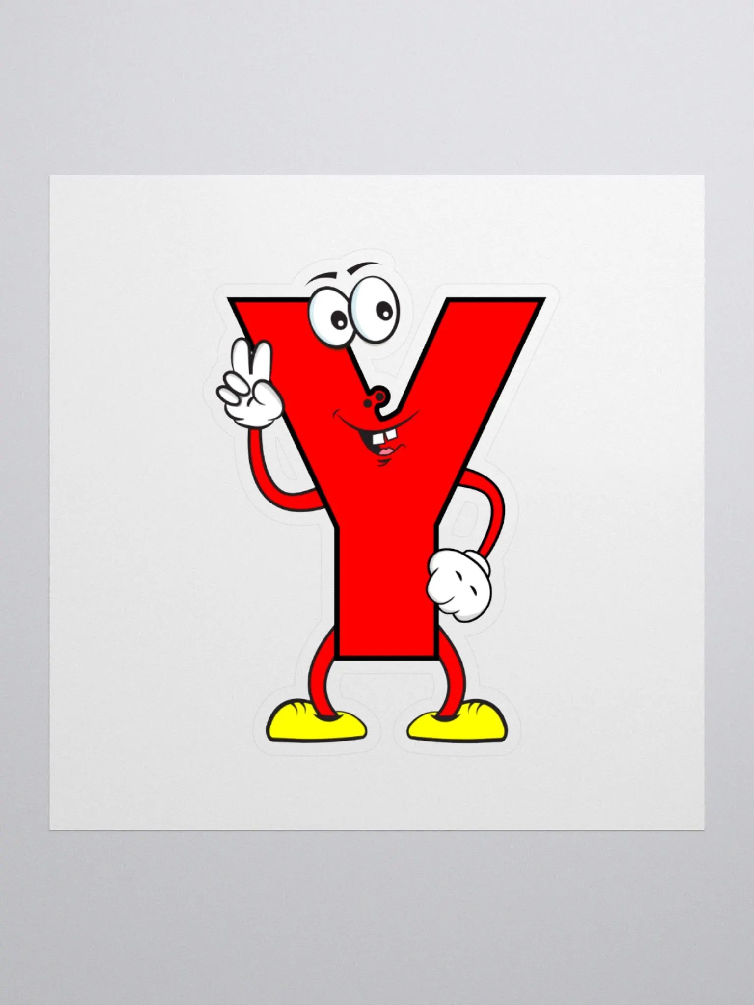 Y Letter Cartoon Character Sticker product image (2)