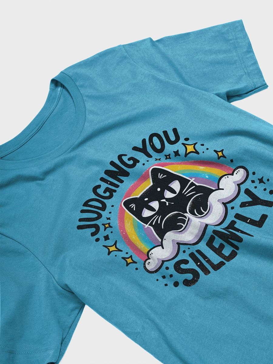 Judging You Silently - Black Cat Rainbow T-Shirt product image (5)