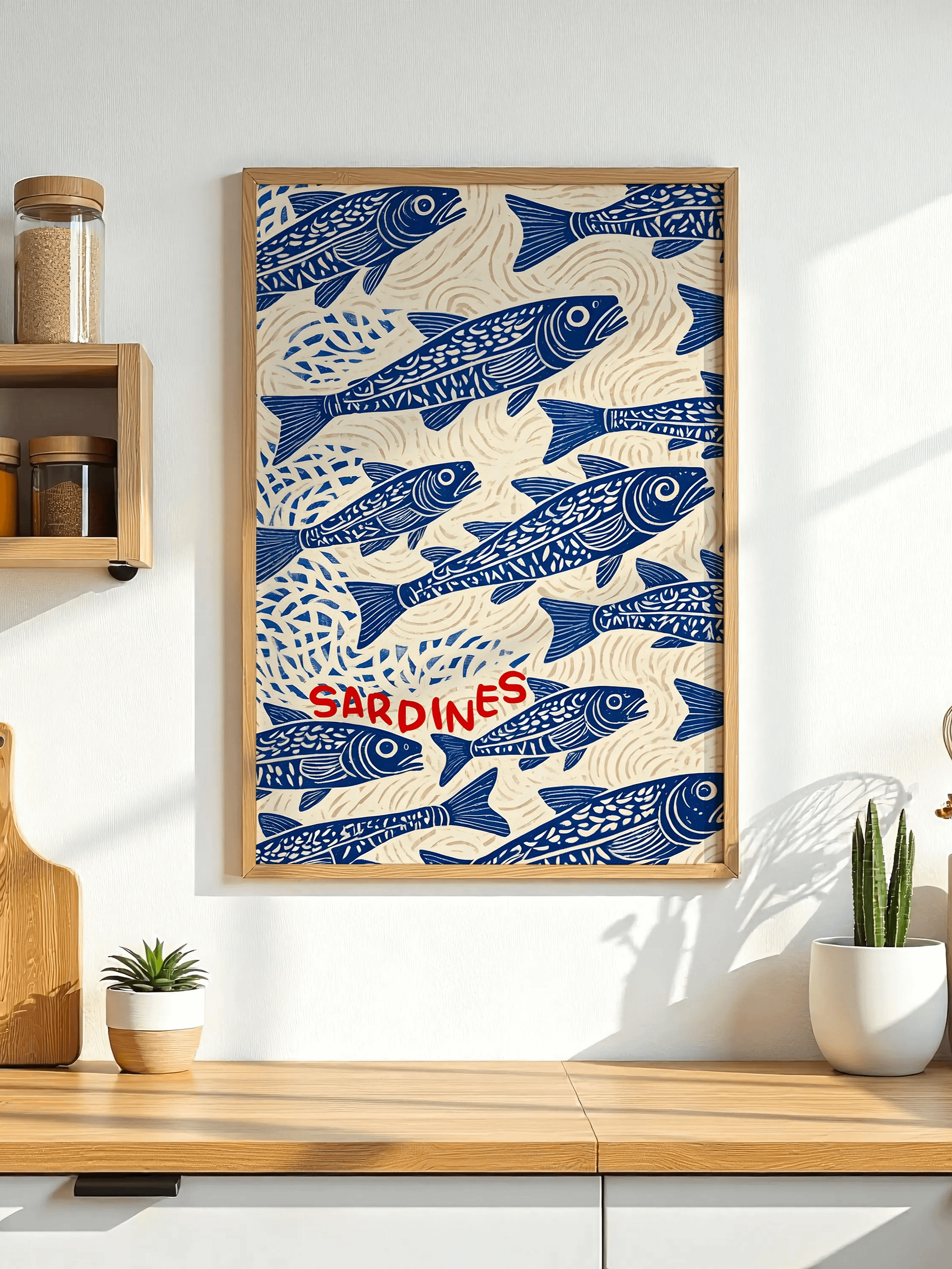 Sardines Print Sardine Tin Vintage Poster Retro Sardine Wall Art Fish Print product image (9)